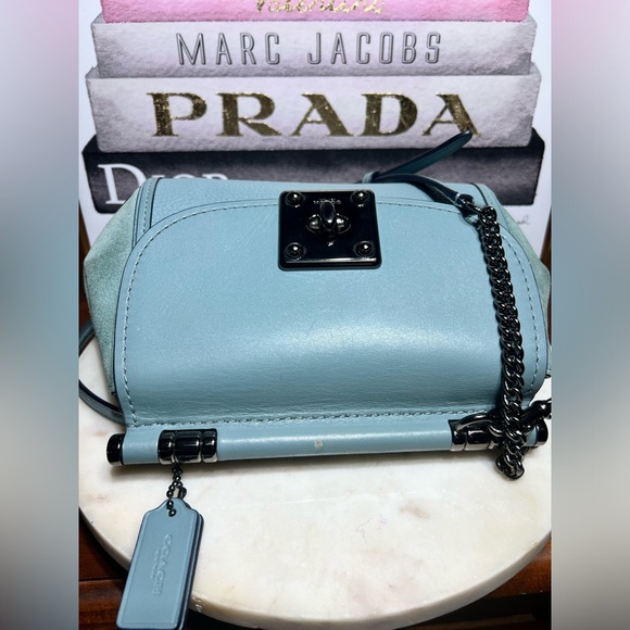 Coach GUC Drifter Top Handle Satchel w/ Shoulder Strap Turquoise - Picture 9 of 11